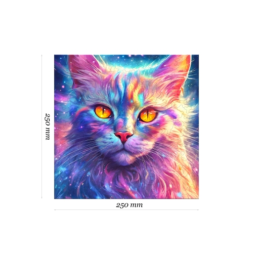 Puzzle Drewniane 25 x 25 cm KOT 140 Elementów Układanka Drewniana